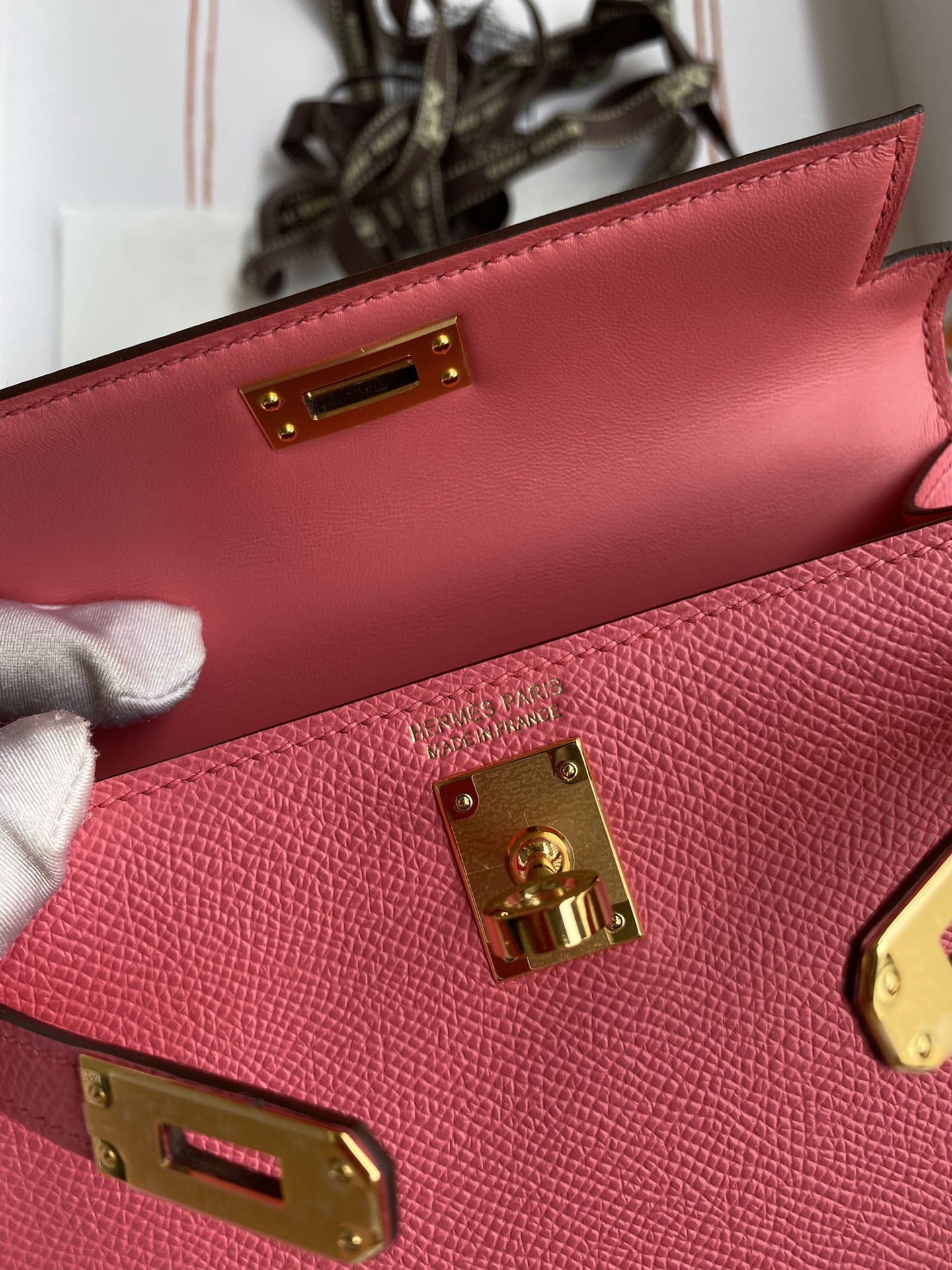 Hermes Kelly Mini II Bag 19CM In Rose Pink Epsom Leather